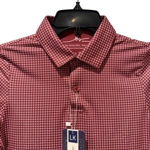 Boston Scott Boys Golf Polo Shirt Size M Maroon Pattern UPF50 Moisture Wicking